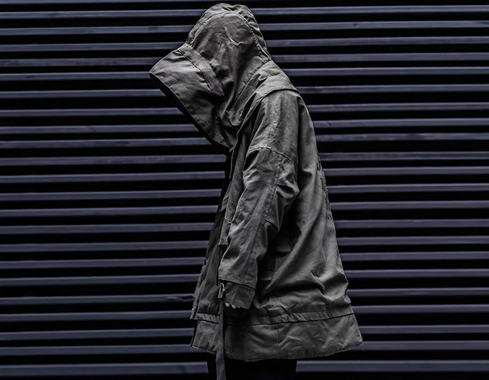 Detachable Letter Printed Mens Hooded Parkas Hip Hop Thick Padded Jackets Harajuku Ribbons Windbreaker Streetwear - Vimost Shop