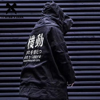 Detachable Letter Printed Mens Hooded Parkas Hip Hop Thick Padded Jackets Harajuku Ribbons Windbreaker Streetwear - Vimost Shop