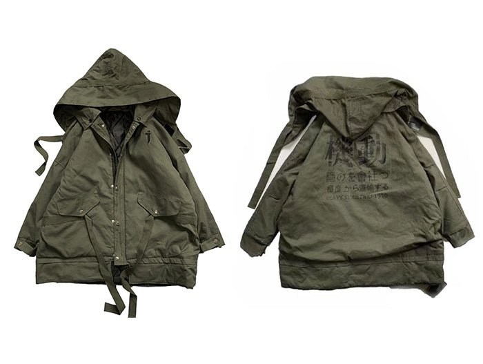 Detachable Letter Printed Mens Hooded Parkas Hip Hop Thick Padded Jackets Harajuku Ribbons Windbreaker Streetwear - Vimost Shop