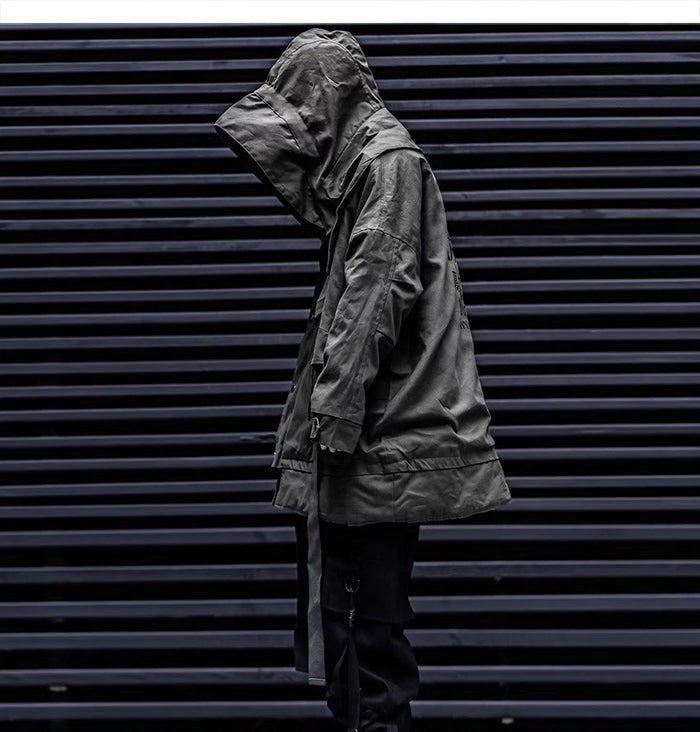 Detachable Letter Printed Mens Hooded Parkas Hip Hop Thick Padded Jackets Harajuku Ribbons Windbreaker Streetwear - Vimost Shop