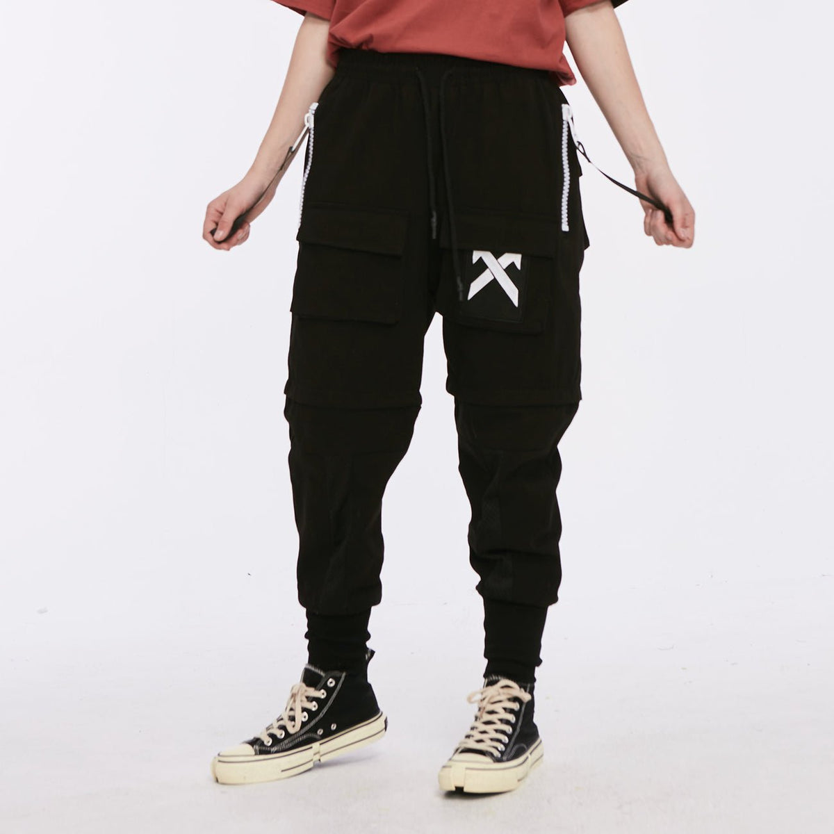 Detachable Multi-Pocket Cargo Pants Men Harajuku Hip Hop Streetwear Joggers Man Elastic Waist Sweatpants Techwear - Vimost Shop