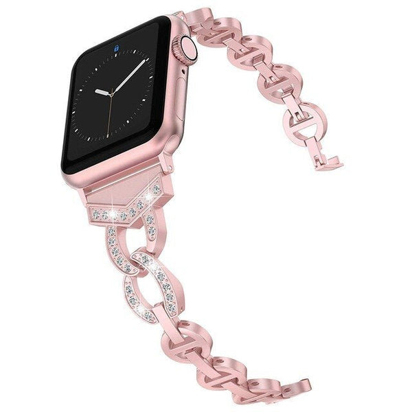 Diamond Stainless Steel strap For Apple Watch band 38mm 42mm 40/44mm Bracelet woman watchband for iWatch Series 6 SE 5 4 3 belt - Vimost Shop