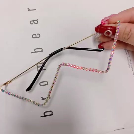 Diamond Steampunk Sunglasses Frames Triangle Eyeglasses Frames For Women Vintage Sunglasses Frames For Men Eyewear Decoration - Vimost Shop