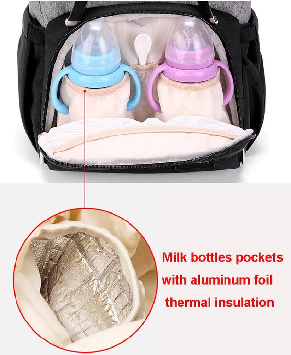Diaper Bag Mummy Daddy Backpack Baby Stroller Waterproof Oxford Handbag Nursing Nappy Knapsack Kits USB Rechargeable Holder - Vimost Shop
