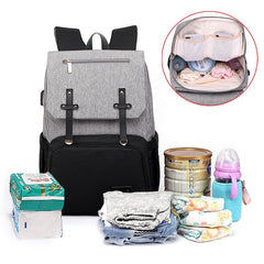 Diaper Bag Mummy Daddy Backpack Baby Stroller Waterproof Oxford Handbag Nursing Nappy Knapsack Kits USB Rechargeable Holder - Vimost Shop