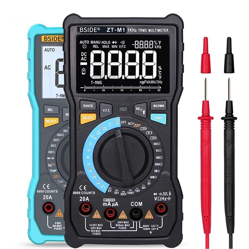 Digital Multimeter Profesional True RMS 8000 Analogue Tester 20A Current DC AC Voltage Capacitance VFC ohm battery Hz test - Vimost Shop