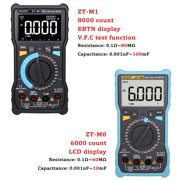 Digital Multimeter Profesional True RMS 8000 Analogue Tester 20A Current DC AC Voltage Capacitance VFC ohm battery Hz test - Vimost Shop