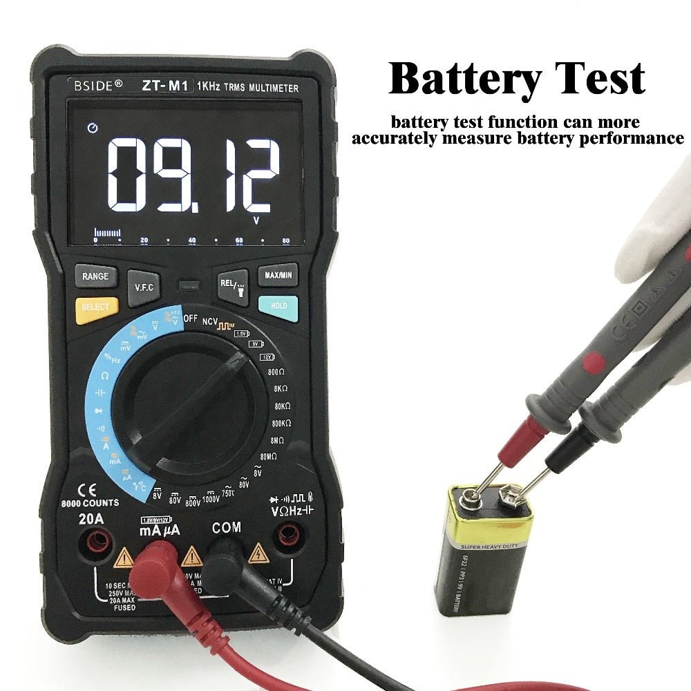 Digital Multimeter Profesional True RMS 8000 Analogue Tester 20A Current DC AC Voltage Capacitance VFC ohm battery Hz test - Vimost Shop