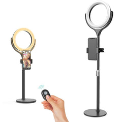 Dimmable Ring Light USB Night Light Desktop Selfie Phone Holder bluetooth Remote Control for Live Vlog Youtube