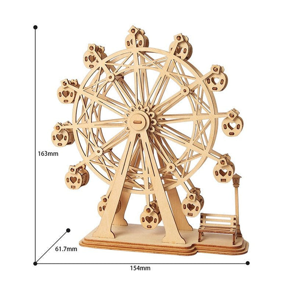 DIY 3D Wooden Puzzle Toys Assembly Model Toys Plane Merry Go Round Ferris Wheel Toys for Children Drop Shipping - Vimost Shop