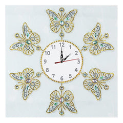 DIY Diamond Painting Cross Clock Flower Butterfly Pattern Embroidery Clock Special Shaped Drill Home Decoration Crafts - Vimost Shop