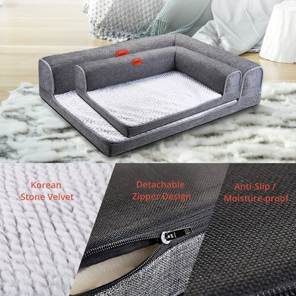 Dog Bed Soft Waterproof Cushion Sofa Cat House Warm Bed Puppy L Type Puppy Sleeping Hondenmand Mat Dog Supplies - Vimost Shop