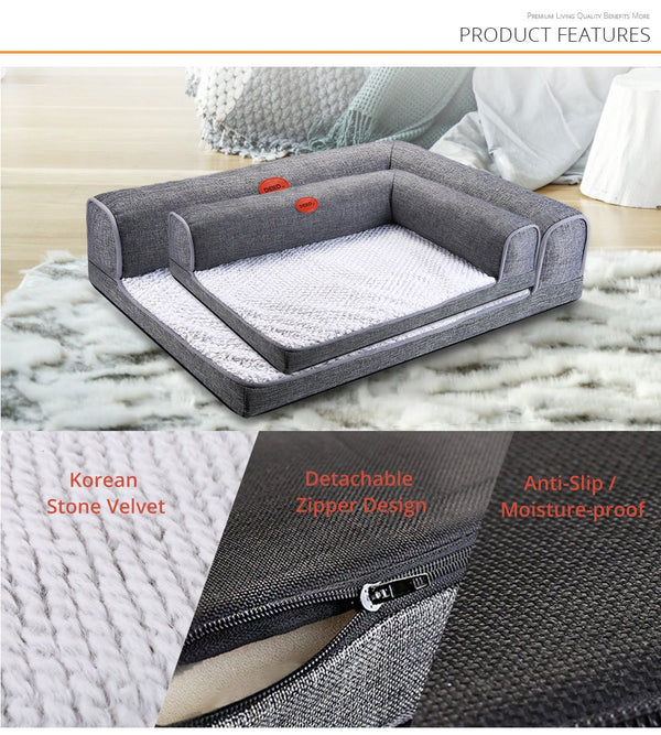 Dog Bed Soft Waterproof Cushion Sofa Cat House Warm Bed Puppy L Type Puppy Sleeping Hondenmand Mat Dog Supplies - Vimost Shop