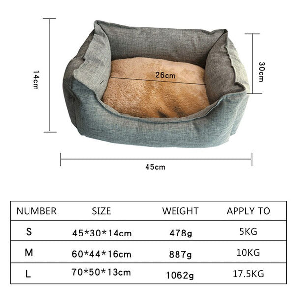 Dog Bed Winter Warm Pet Kennel Anti-Bite Square Puppy Sleeping Bed with Mat Soft Comfortable Pet Cushion For Small Medium Dogs - Vimost Shop