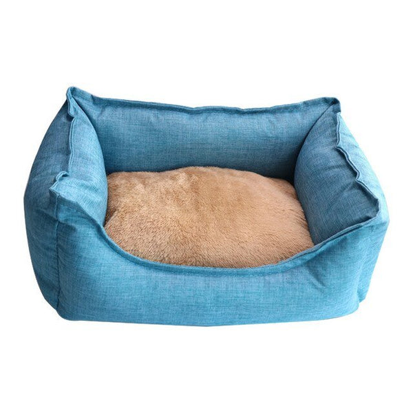 Dog Bed Winter Warm Pet Kennel Anti-Bite Square Puppy Sleeping Bed with Mat Soft Comfortable Pet Cushion For Small Medium Dogs - Vimost Shop