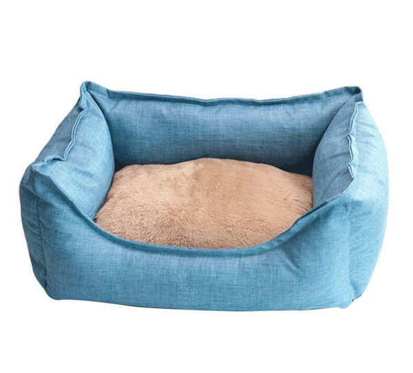 Dog Bed Winter Warm Pet Kennel Anti-Bite Square Puppy Sleeping Bed with Mat Soft Comfortable Pet Cushion For Small Medium Dogs - Vimost Shop