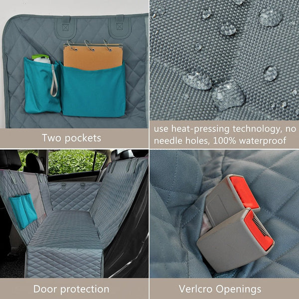 Dog Car Seat Cover 100% Waterproof Pet Dog Travel Mat Mesh Dog Carrier Car Hammock Cushion Protector With Zipper and Pocket - Vimost Shop