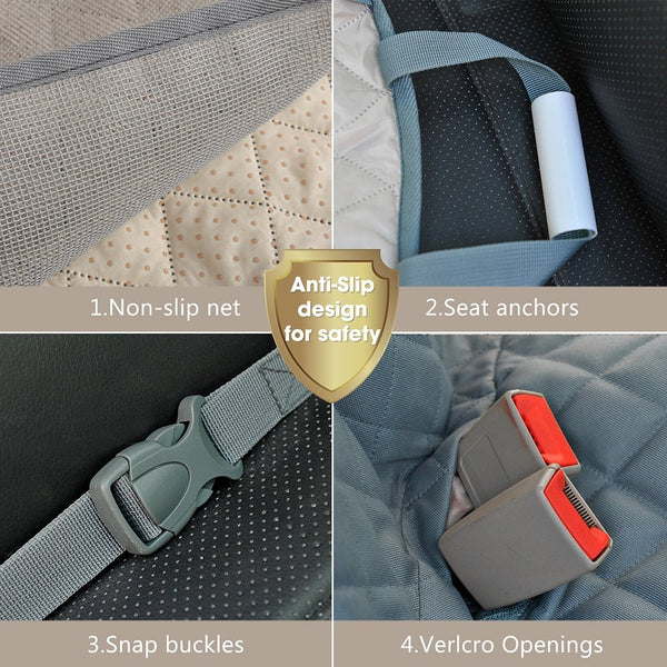 Dog Car Seat Cover 100% Waterproof Pet Dog Travel Mat Mesh Dog Carrier Car Hammock Cushion Protector With Zipper and Pocket - Vimost Shop