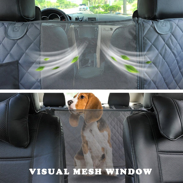 Dog Car Seat Cover 100% Waterproof Pet Dog Travel Mat Mesh Dog Carrier Car Hammock Cushion Protector With Zipper and Pocket - Vimost Shop