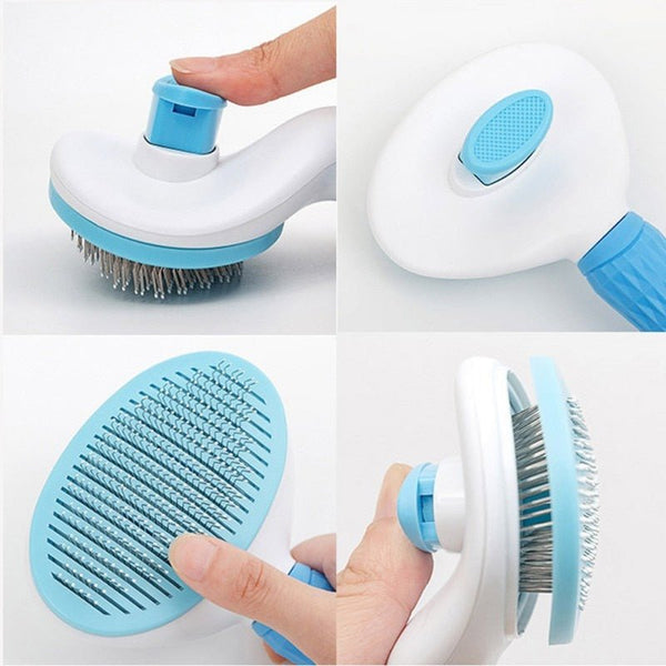 Dog Hair Removal Comb Grooming Brush Stainless Steel Cats Combs Automatic Non-slip Brushs for Dogs Cleaning Supplies - Vimost Shop