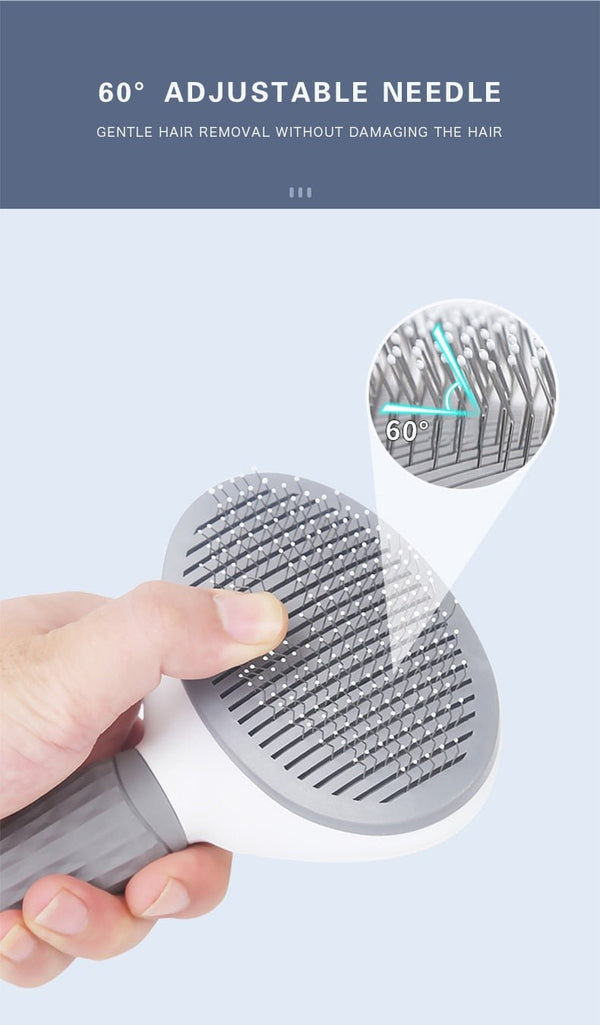 Dog Hair Removal Comb Grooming Brush Stainless Steel Cats Combs Automatic Non-slip Brushs for Dogs Cleaning Supplies - Vimost Shop