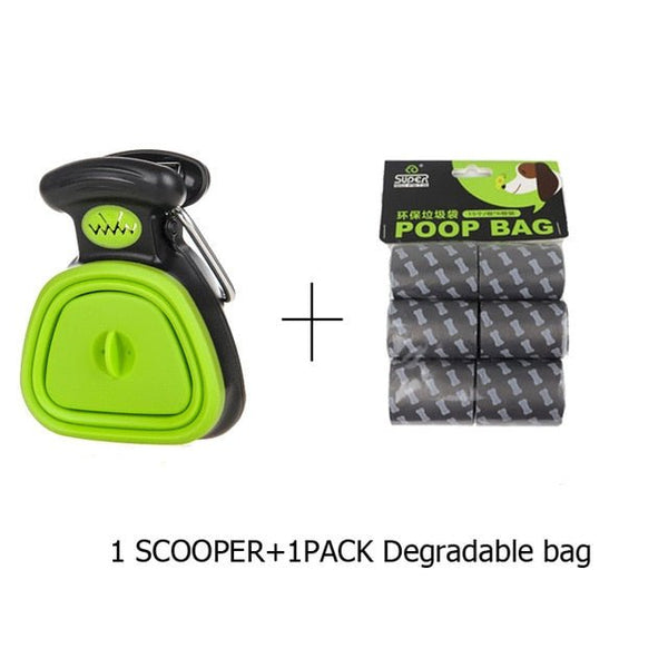 Dog Pet Travel Foldable Pooper Scooper With 1 Roll Decomposable bags Poop Scoop Clean Pick Up Excreta Cleaner Epacket Shipping - Vimost Shop