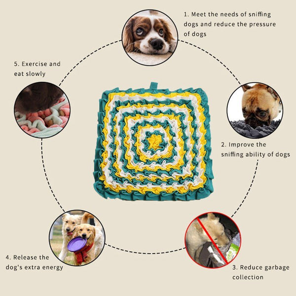 Dog Sniffing Mat Pet Slow Feeding Pad Dog Puzzle Toy Interactive Game Training Foraging Blanket Snack Feeding Mat Pets Supplies - Vimost Shop