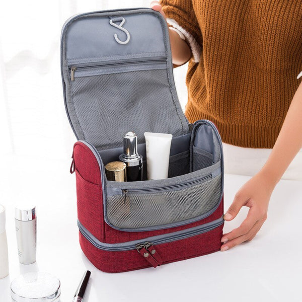 Double-Layer Cosmetic Digital Bag Zipper Make Up Holder Case Hangable Makeup Bags Storage Organizer Toilet Traveling Men Women - Vimost Shop
