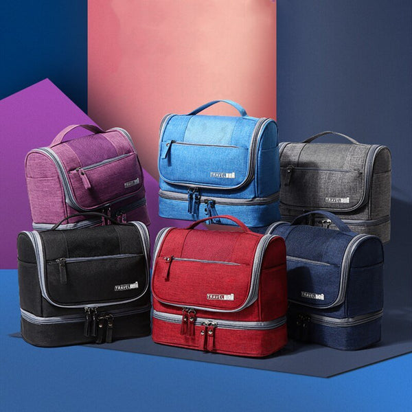 Double-Layer Cosmetic Digital Bag Zipper Make Up Holder Case Hangable Makeup Bags Storage Organizer Toilet Traveling Men Women - Vimost Shop