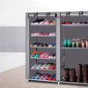 Double Rows 9 Lattices Combination Style Shoe Cabinet Gray white & Coffee - Vimost Shop
