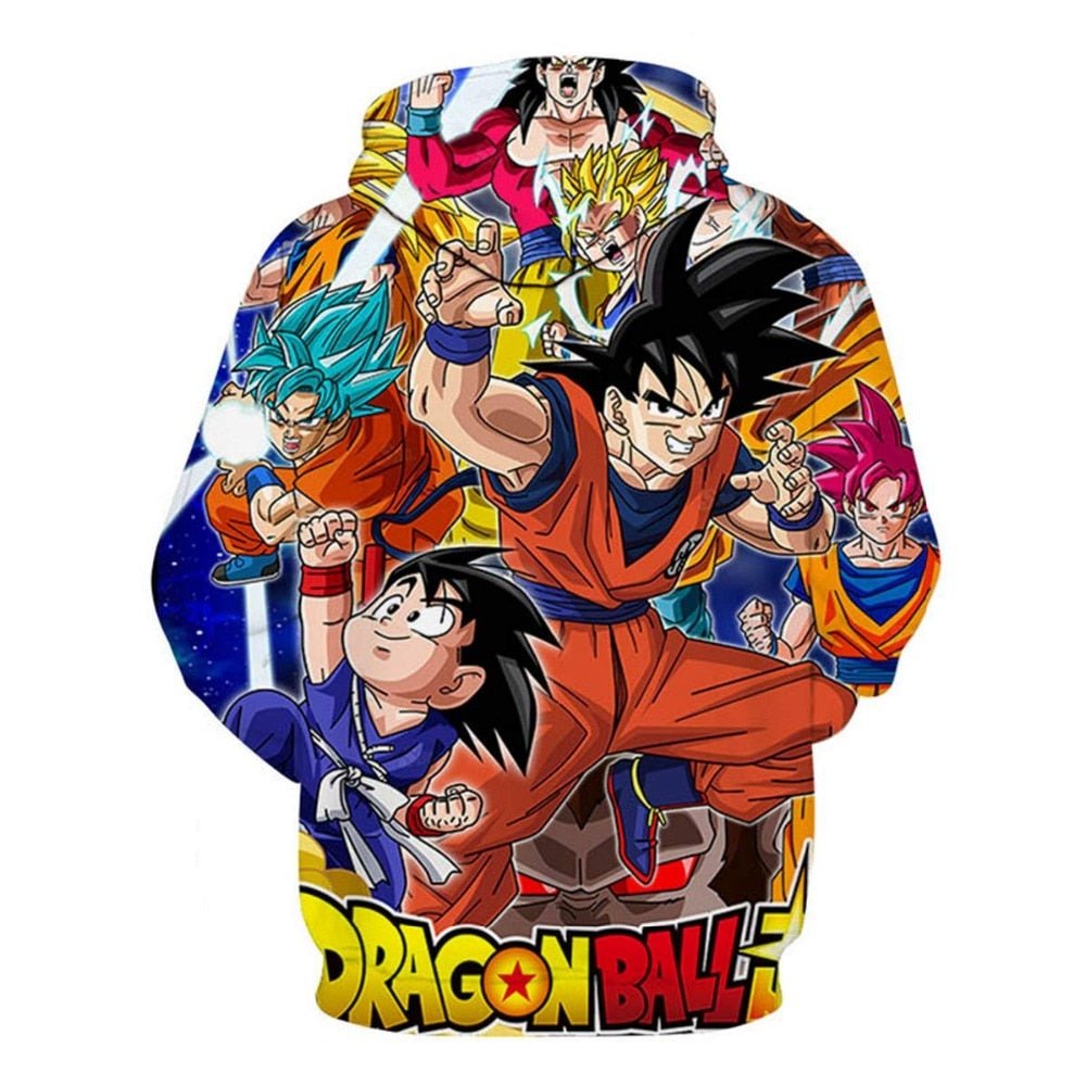 Dragon Ball Hoodie Men 3D Sweatshirts Super Saiyan Goku Printed Hooded Pullover Teen Fashion Cartoon Hoody Streetwear - Vimost Shop