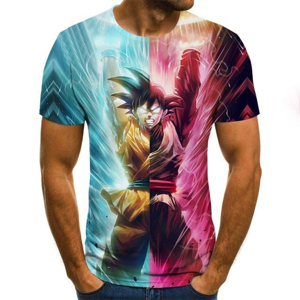 Dragon Ball Series Boys Clothing Anime Harajuku Tops Summer Fashion Men's T-shirt 3D O-Neck Shirt Large Size Streetwear - Vimost Shop