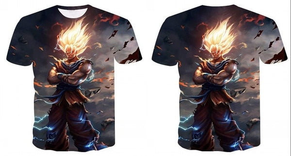 Dragon Ball Z T-shirts Men's Summer 3D Print Super Saiyan Son Goku Black Vegeta Battle Dragonball Casual T Shirt Tops Tee - Vimost Shop