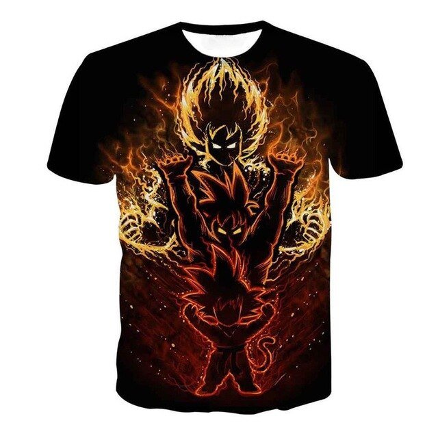 Dragon Ball Z T-shirts Men's Summer 3D Print Super Saiyan Son Goku Black Vegeta Battle Dragonball Casual T Shirt Tops Tee - Vimost Shop