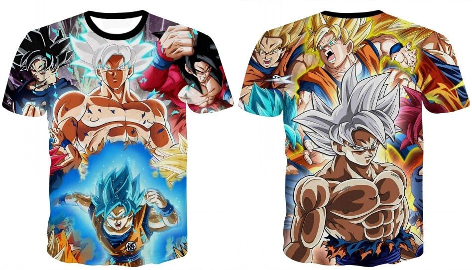 Dragon Ball Z T-shirts Men's Summer 3D Print Super Saiyan Son Goku Black Vegeta Battle Dragonball Casual T Shirt Tops Tee - Vimost Shop