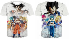 Dragon Ball Z T-shirts Men's Summer 3D Print Super Saiyan Son Goku Black Vegeta Battle Dragonball Casual T Shirt Tops Tee - Vimost Shop