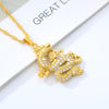 Dragon Pendant Necklaces Gold Color jewlery Cubic Zirconia Necklace Mascot Ornaments Hip hop Necklace for Women Men Gifts - Vimost Shop