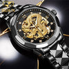 Dragon Skeleton Automatic Mechanical Watches For Men Wrist Watch Stainless Steel Strap Gold Clock 30m Waterproof Mens watch - Vimost Shop