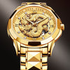 Dragon Skeleton Automatic Mechanical Watches For Men Wrist Watch Stainless Steel Strap Gold Clock 30m Waterproof Mens watch - Vimost Shop