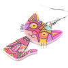 Drop Cat Acrylic Earrings Big Long Dangle Earring Fashion Jewelry For Women Girl New Style Cute Animal Accessories - Vimost Shop