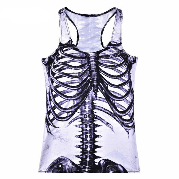 Drop Shipping Spring New Hot Women Tanks & Camis White Ribs Skull Bones Tops Adventure Time Camisole HOT SALE - Vimost Shop