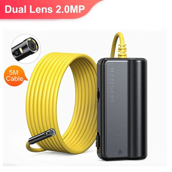 Dual Lens 2MP 5MP Wireless Endoscope Semi-Rigid Snake Inspection Zoom Scope Camera 1944P WiFi Borescope for Android iOS - Vimost Shop