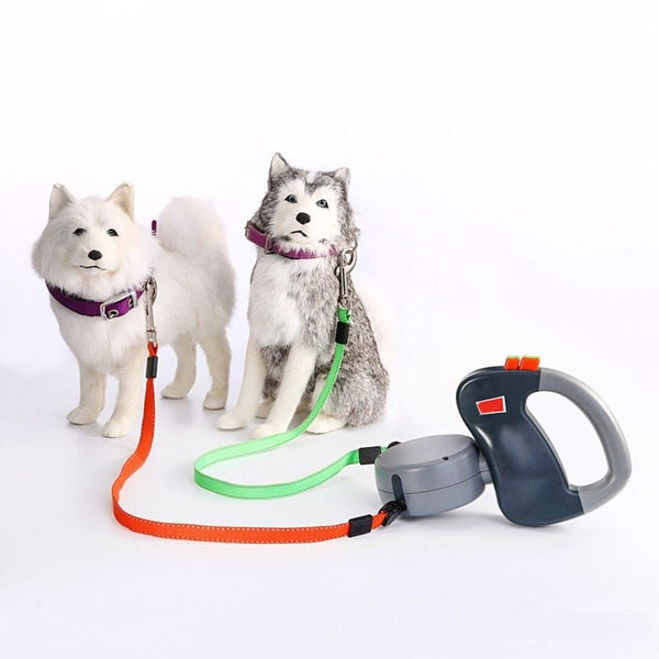 Dual Pet Dog Leash Retractable Walking Leash 3 M Length Double Leashes Pet Products Suit For 22.5KG - Vimost Shop