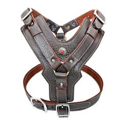 Durable Dog Harness Large Dogs Genuine Leather Harnesses Pet Training Vest With Quick Control Handle For Labrador Pitbull - Vimost Shop