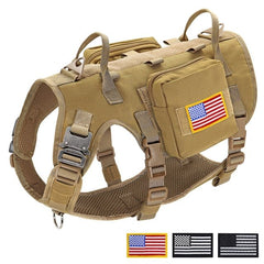 Durable Tactical Military Dog Harness Strong Nylon Pet Vest Working Dog Training Harness With 2 Bag 3 Flag For Small Large Dogs - Vimost Shop