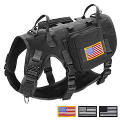 Durable Tactical Military Dog Harness Strong Nylon Pet Vest Working Dog Training Harness With 2 Bag 3 Flag For Small Large Dogs - Vimost Shop