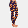 Fashion Cartoon Fox Print Girls Leggings High Waist High Elastic 220gsm Double Side Brushed Milk Silk | Vimost Shop.