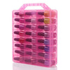 Universal Nail Polish Holder See-Through Polish Case Storage for 48 Bottles Space Saver Clear Pink Container | Vimost Shop.