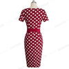 Vintage Elegant Retro Polka Dots with Stripes vestidos Business Party Bodycon Sheath Women Female Dress | Vimost Shop.