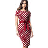 Vintage Elegant Retro Polka Dots with Stripes vestidos Business Party Bodycon Sheath Women Female Dress | Vimost Shop.